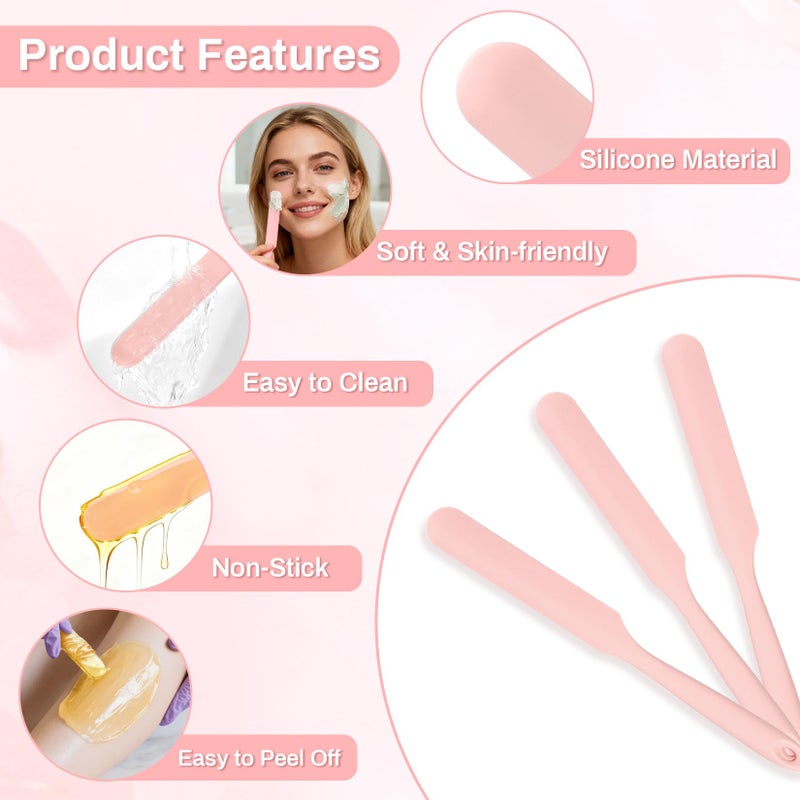RAQEHO 3 Reusable Silicone Wax Spatula - Non-stick Wax Applicator Stir Sticks for Face Boby Hair Removal Waxing Accessories Removal Product Esthetician Supplies Professional For Home Beauty Salon Use. - Image 3
